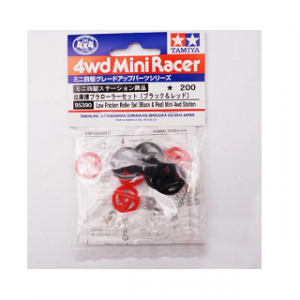 Tamiya  95539 Mini 4WD Low Friction Roller Set (Black & Red)